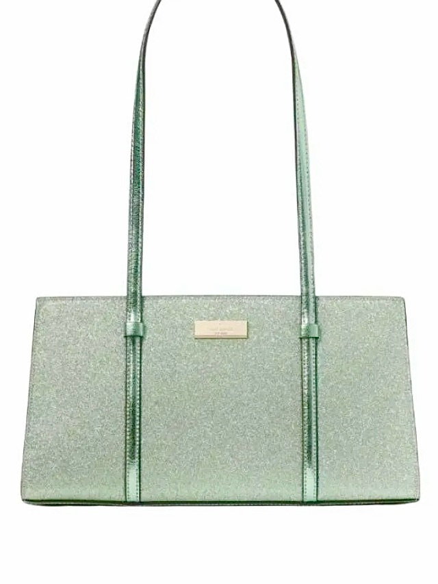 Kate Spade Kenzie Glitter Summer Shoulder Bag In Green Seawater Nwt $329